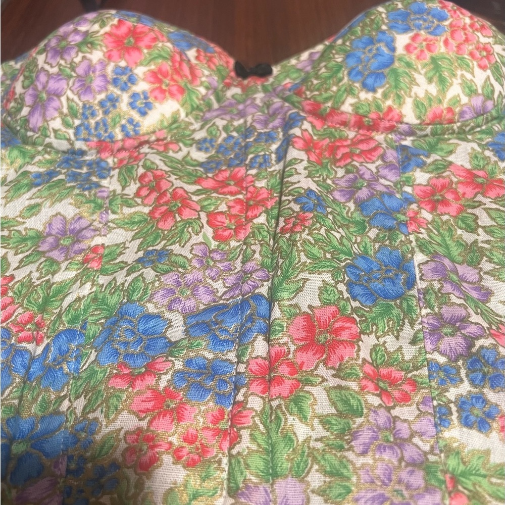 Floral Corset Zippered closure in back & removable straps Size L - Picture 3 of 6